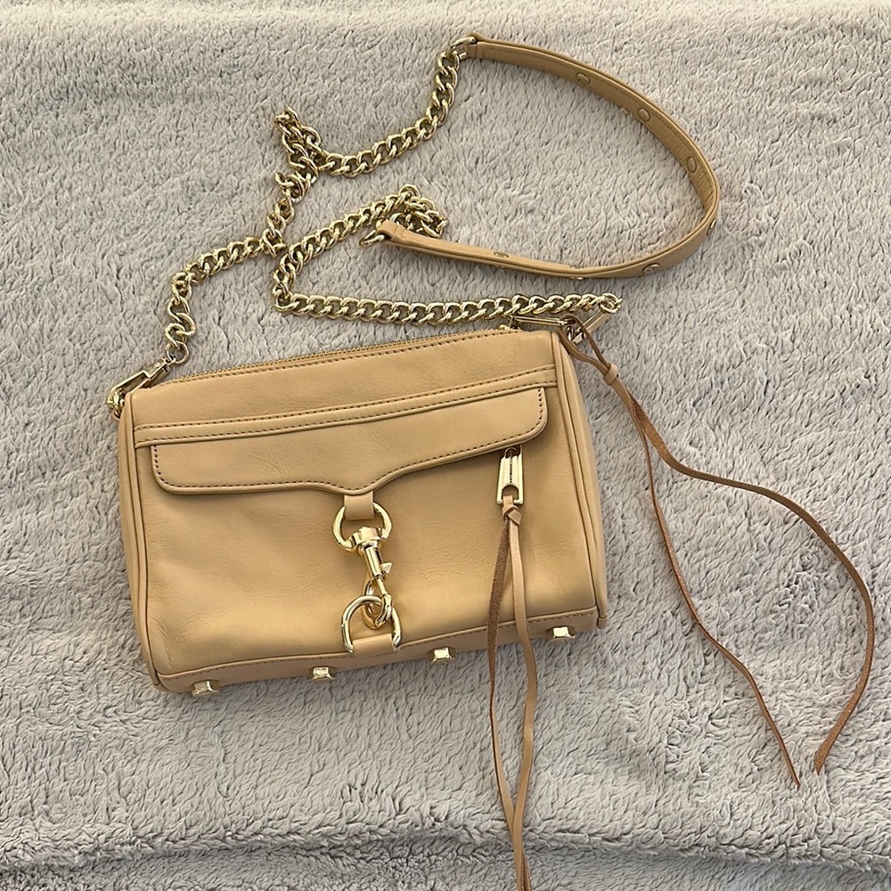 Rebecca Minkoff tan mini Mac bag lightly used in great condition